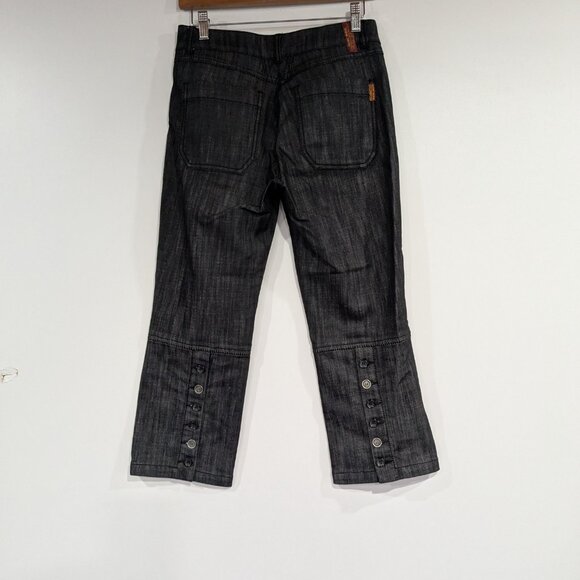 Marc Aurel Cropped Denim Jeans with Button Detail Black US Size 4 France Size 36 - Picture 3 of 5